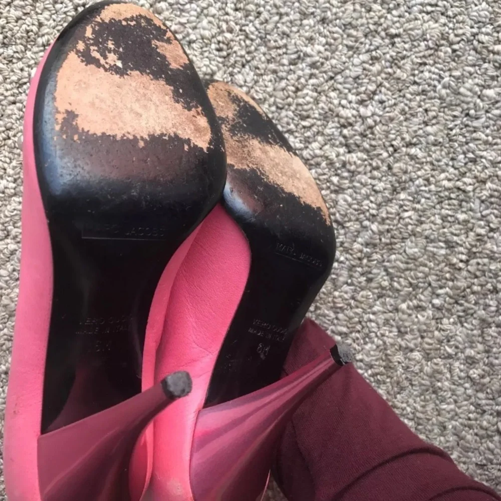 Marc Jacobs‎ 8 Leather Gem Peep Toe Pumps Heels